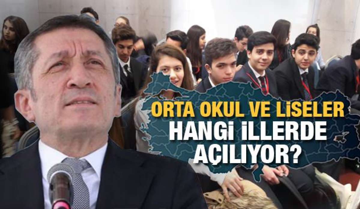 Ortaokul 5,6,7 ve lise 9,10,11.sınıflar hangi illerde açıldı? MEB yüz yüze eğitim haritası!