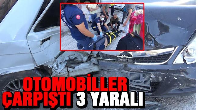 Otomobiller çarpıştı: 3 yaralı 