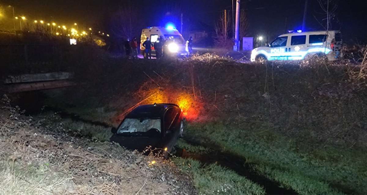 Polis ekipleri devriye atarken kanala uçan arabayı fark etti