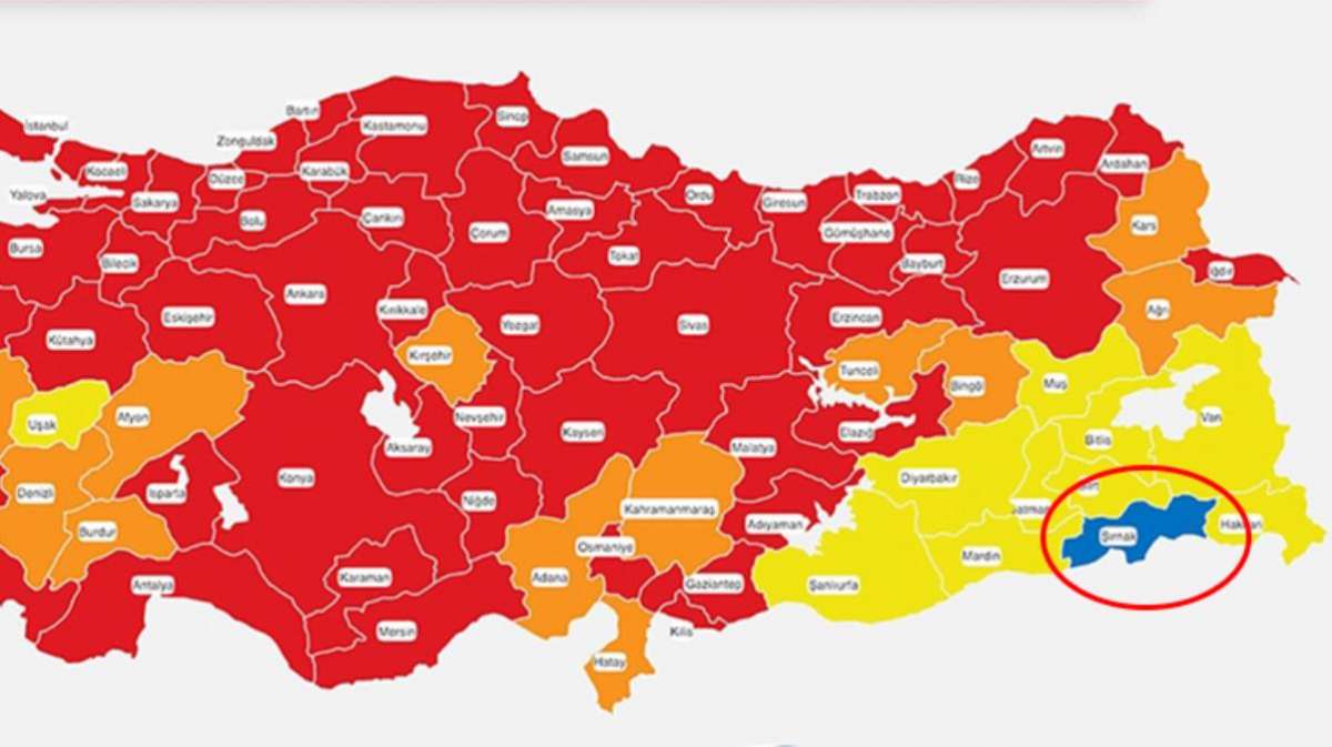 Risk haritasındaki tek 'mavi' renkli il olan Şırnak'ın başarısı, 6 maddeden geçiyor