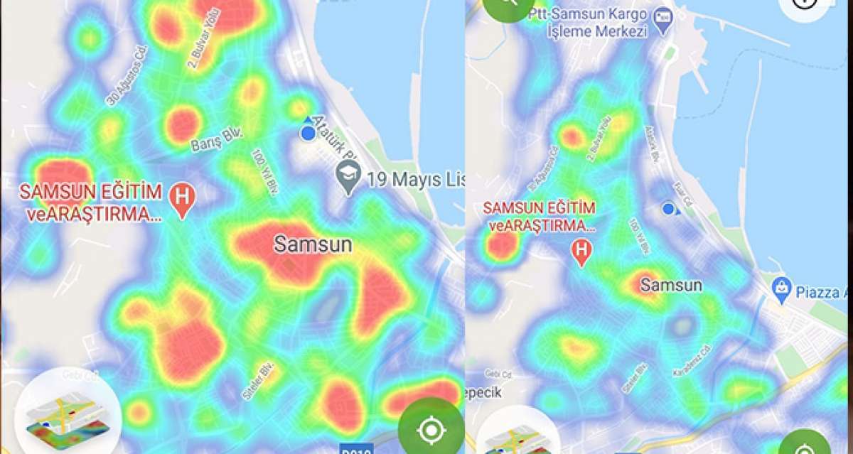 Samsun'da haritada risk artıyor