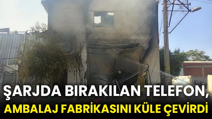 Şarjda bırakılan telefon, ambalaj fabrikasını küle çevirdi