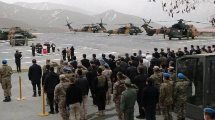 Şehit üsteğmen için Hakkari'de uğurlama töreni