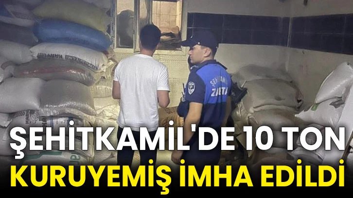 Şehitkamil'de 10 ton kuruyemiş imha edildi