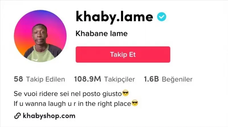 Senegalli Khabane Lame, TikTok'ta 100 milyon aboneyi geçen 2'nci kullanıcı oldu