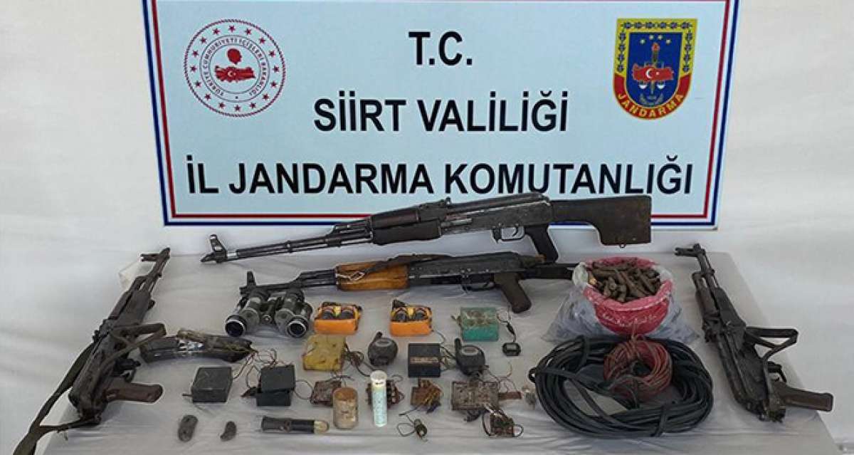 Siirt'te PKK'lı teröristlere ait çok sayı mühimmat ele geçirildi