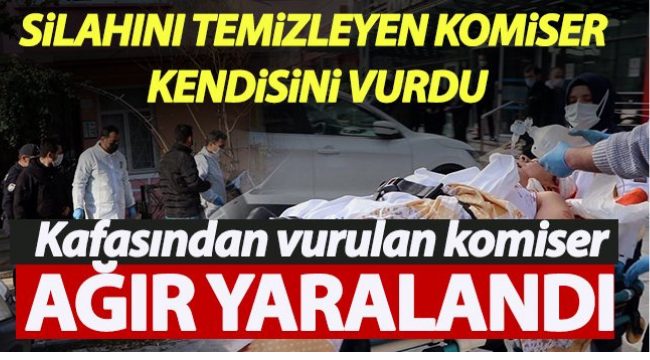 Silahını temizleyen komiser kendisini yaraladı