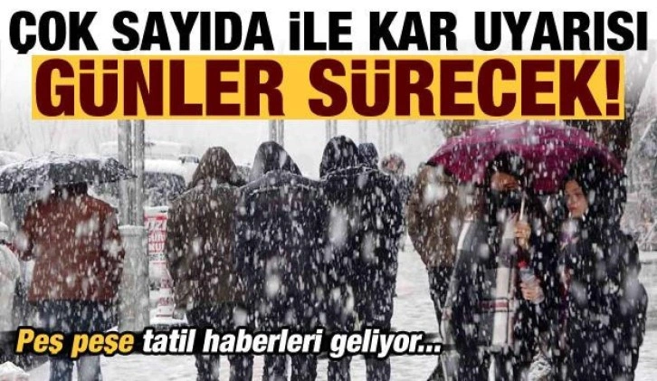 Son dakika: Çok sayıda ile kar yağışı uyarısı, günlerce sürecek! Tatil haberleri geliyor..