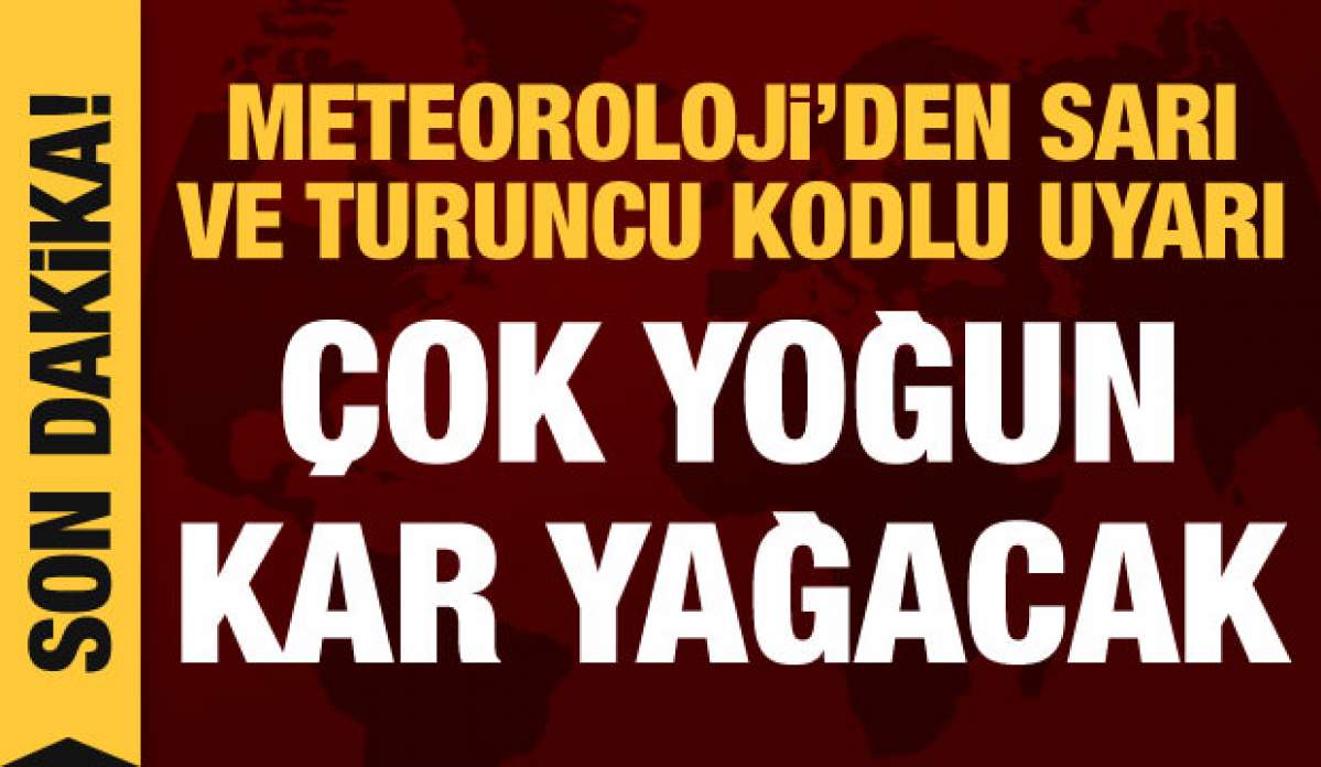 Son dakika! Meteoroloji'den çok sayıda ile sarı ve turuncu kodlu uyarı: Kar çok yoğun yağacak