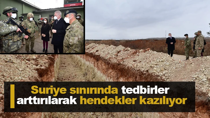 Suriye sınırında tedbirler arttırılarak hendekler kazılıyor