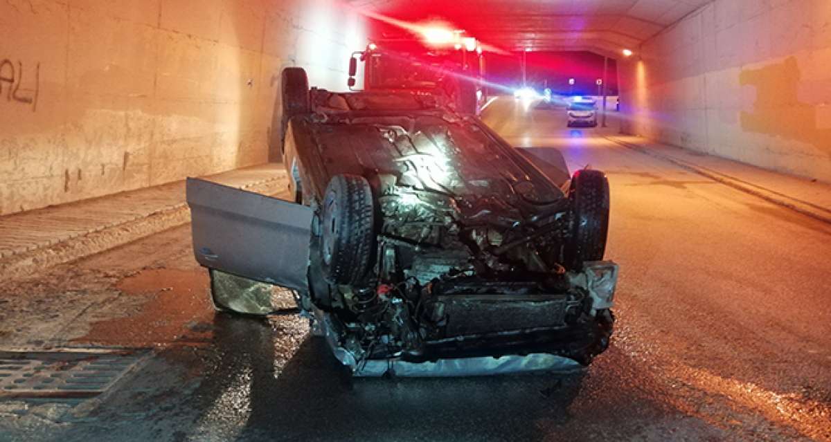 Takla atan araçtan yara almadan çıktılar, 3 bin 150'şer TL kısıtlama cezası yediler