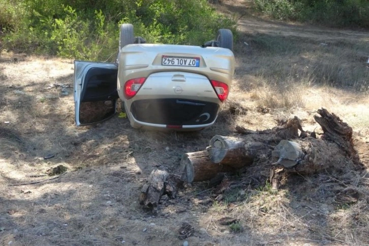 Takla atan otomobilden burnu bile kanamadan çıktı!