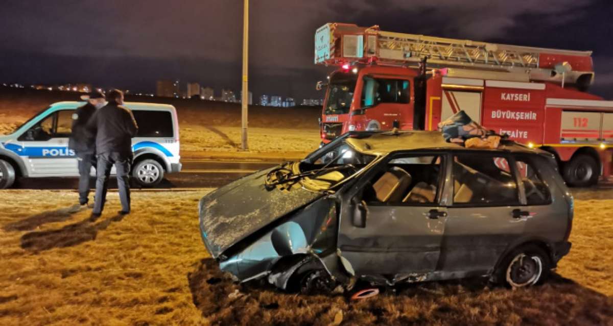 Takla atan otomobilden sağ çıktı