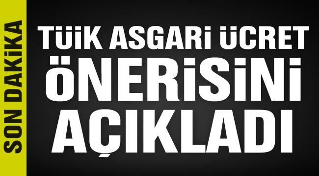 TÜİK asgari ücret önerisini açıkladı