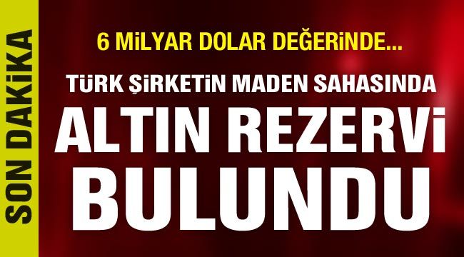 Türk şirketin maden sahasında altın rezervi bulundu