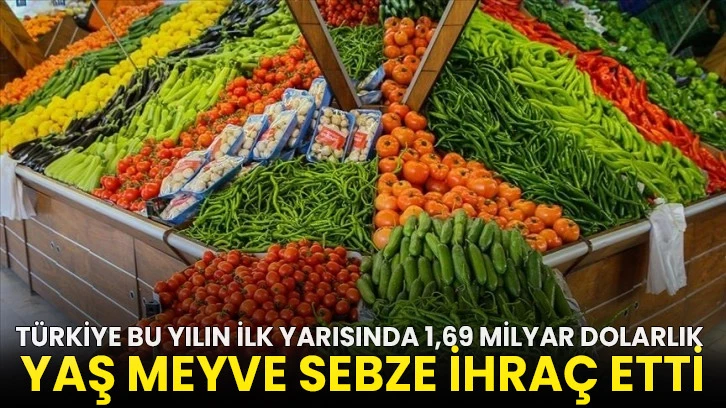 Türkiye bu yılın ilk yarısında 1,69 milyar dolarlık yaş meyve sebze ihraç etti!