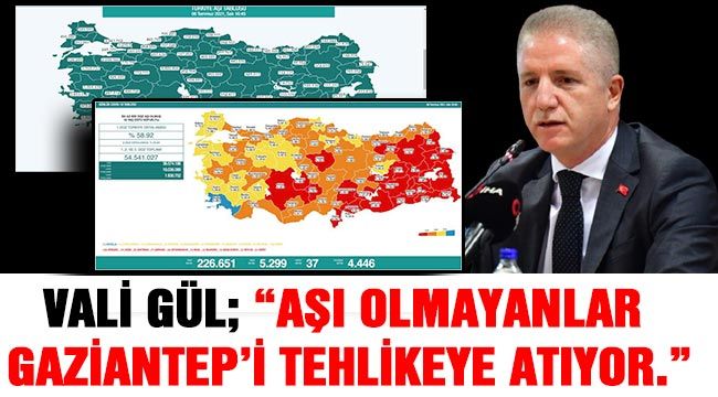 Vali Gül; “Aşı olmayanlar Gaziantep’i tehlikeye atıyor.”