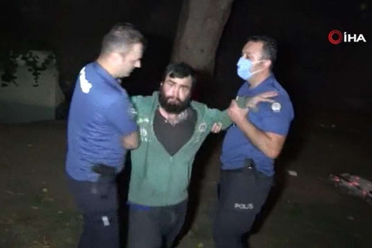 Yaktığı ateşi söndürtmeyen şahıs polise zor anlar yaşattı