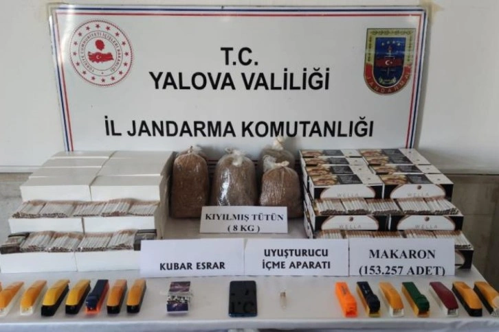 Yalova’da jandarmadan uyuşturucu ve kaçak sigara operasyonu