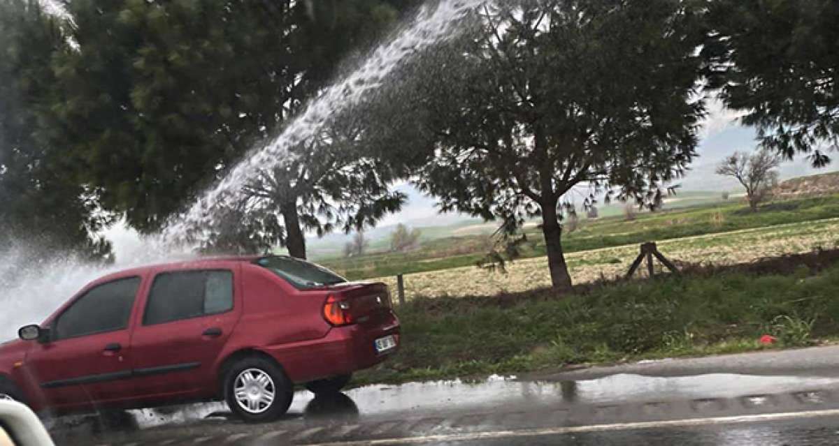 Yanan otomobilin imdadına yangından dönen arazöz yetişti