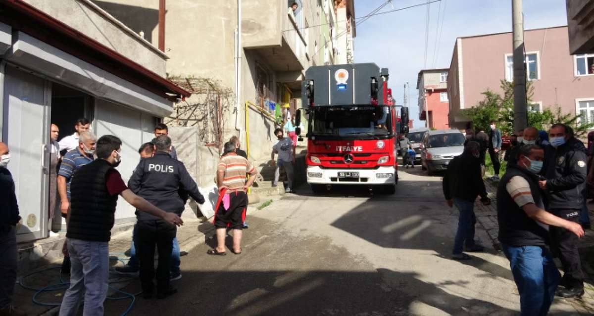 Yangına müdahale ederken hastanelik oldu