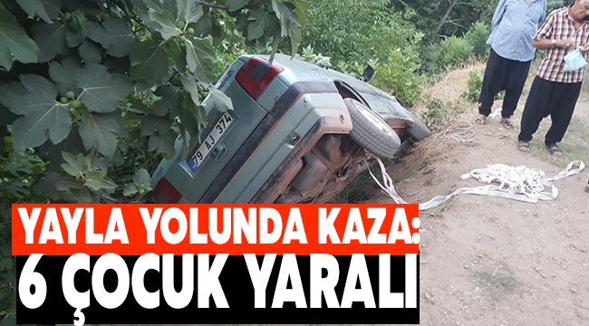 Yayla yolunda kaza: 6 çocuk yaralı