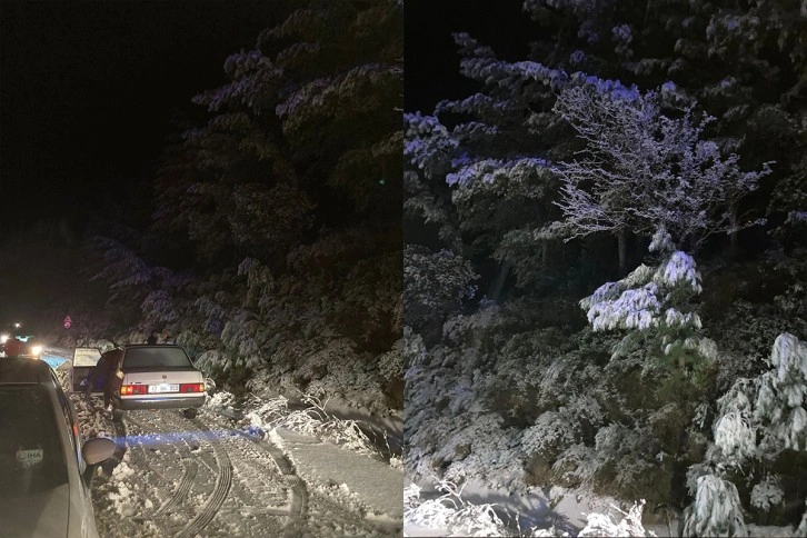 Yaz turizmin gözde ilçesinde, kar yolları kapattı