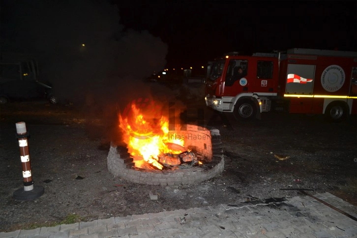 Yediemin otoparkında patlama: Isınmak için yaktığı lastik bomba gibi patladı