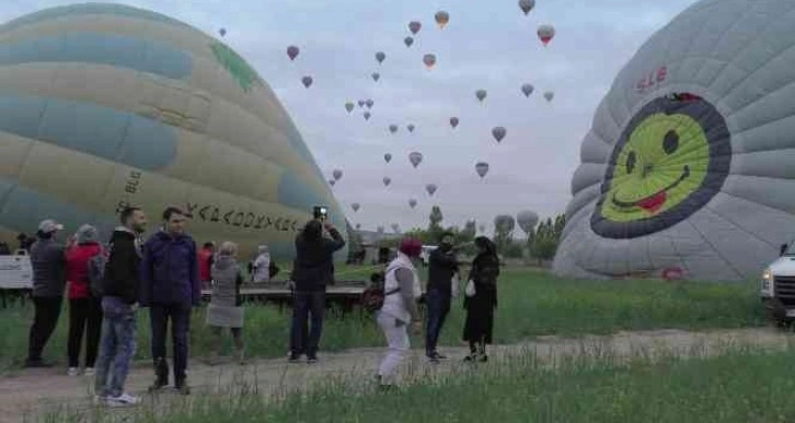 Yeşile bürünen Kapadokya havadan görüntülendi