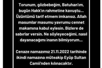 Abdurrahim Albayrak'tan AVM düşerek hayatını kaybeden torunuyla ilgili paylaşım