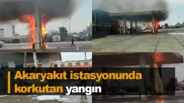 Akaryakıt istasyonunda korkutan yangın