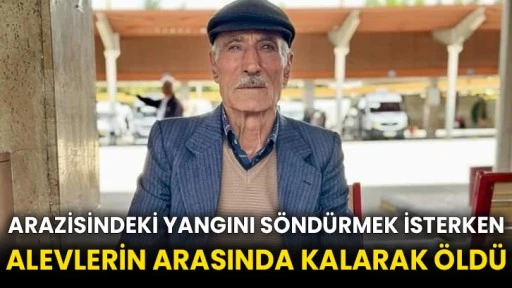 Arazisindeki yangını söndürmek isterken alevlerin arasında kalarak öldü