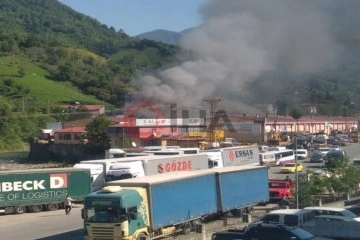 Artvin'de sanayi sitesinde yangın