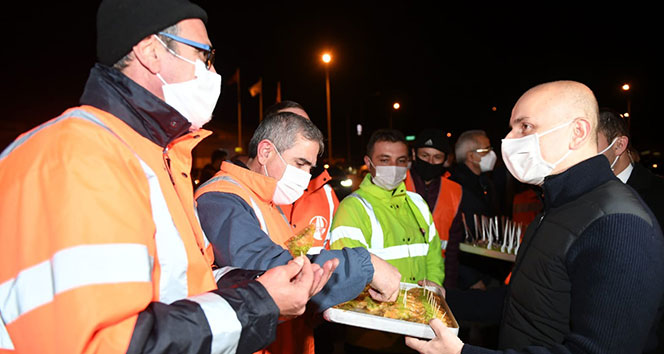 Bakan Karaismailoğlu, yeni yıla Bolu Dağı'nda girdi