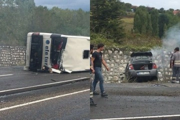 Bartın'da otomobil ile yolcu otobüsü çarpıştı! Ölü ve yaralılar var