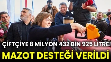 Çiftçiye 8 milyon 432 bin 925 litre mazot desteği verildi