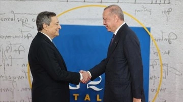 Cumhurbaşkanı Erdoğan, İtalya Başbakanı Draghi ile bir araya geldi