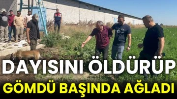 Dayısını öldürüp gömdü başında ağladı