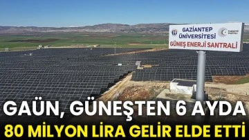 GAÜN, güneşten 6 ayda 80 milyon lira gelir elde etti