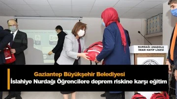 Gaziantep İslahiye Nurdağı Öğrencilere deprem riskine karşı eğitim