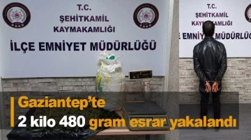 Gaziantep’te 2 kilo 480 gram esrar yakalandı