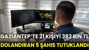 Gaziantep’te 21 kişiyi 382 bin TL dolandıran 5 şahıs tutuklandı