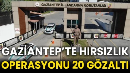 Gaziantep’te hırsızlık operasyonu 20 gözaltı