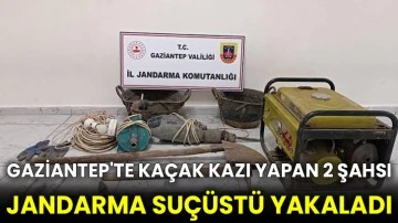 Gaziantep'te kaçak kazı yapan 2 şahsı jandarma suçüstü yakaladı