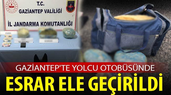  Gaziantep'te yolcu otobüsünde esrar ele geçirildi 