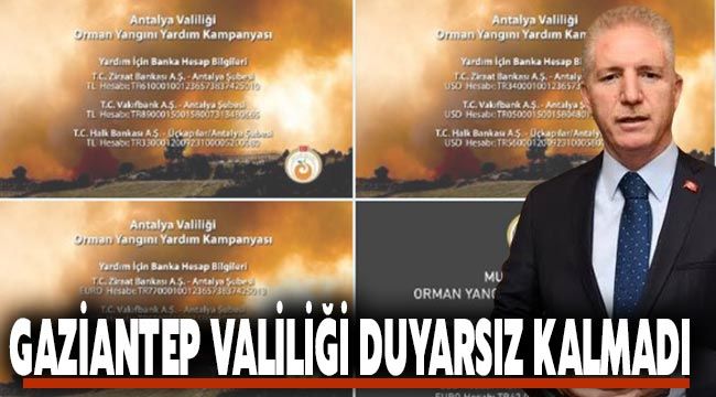 Gaziantep Valiliği duyarsız kalmadı