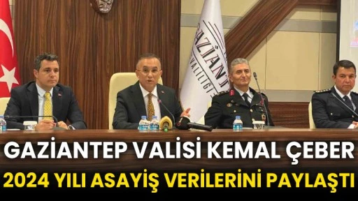 Gaziantep Valisi Kemal Çeber 2024 yılı asayiş verilerini paylaştı