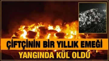 (VİDEO) Çiftçinin bir yıllık emeği yangında kül oldu