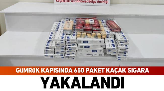 Gümrük kapısında 650 paket kaçak sigara yakalandı