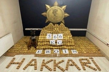 Hakkari’de 566 kilogram eroin ele geçirildi